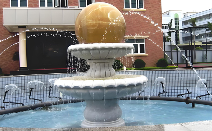 會(huì)轉(zhuǎn)動(dòng)的石雕風(fēng)水球噴泉--夏日清涼新寵！