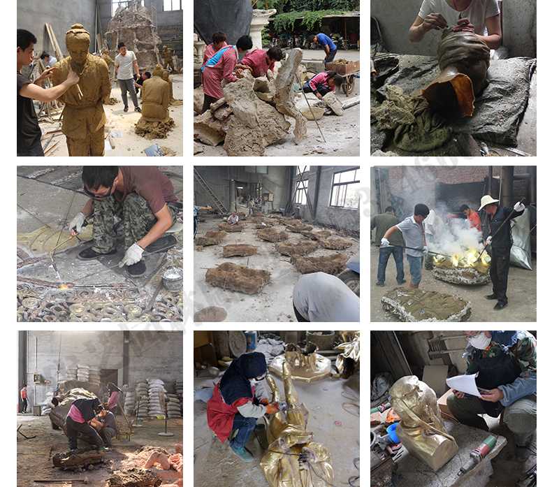 銅雕塑鑄造流程展示 銅雕塑鑄造流程展示