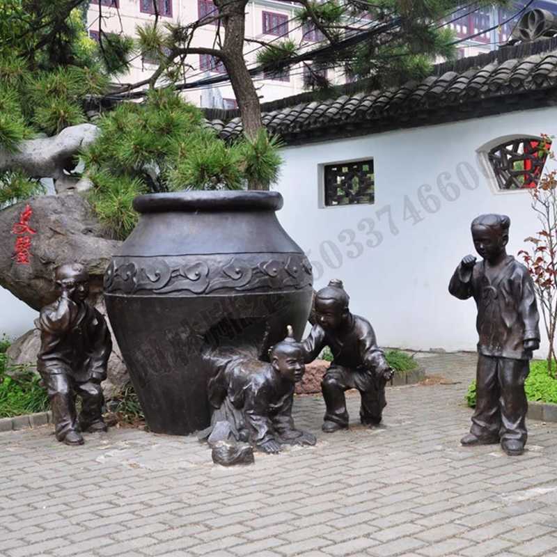 銅小孩雕塑，兒童銅雕塑