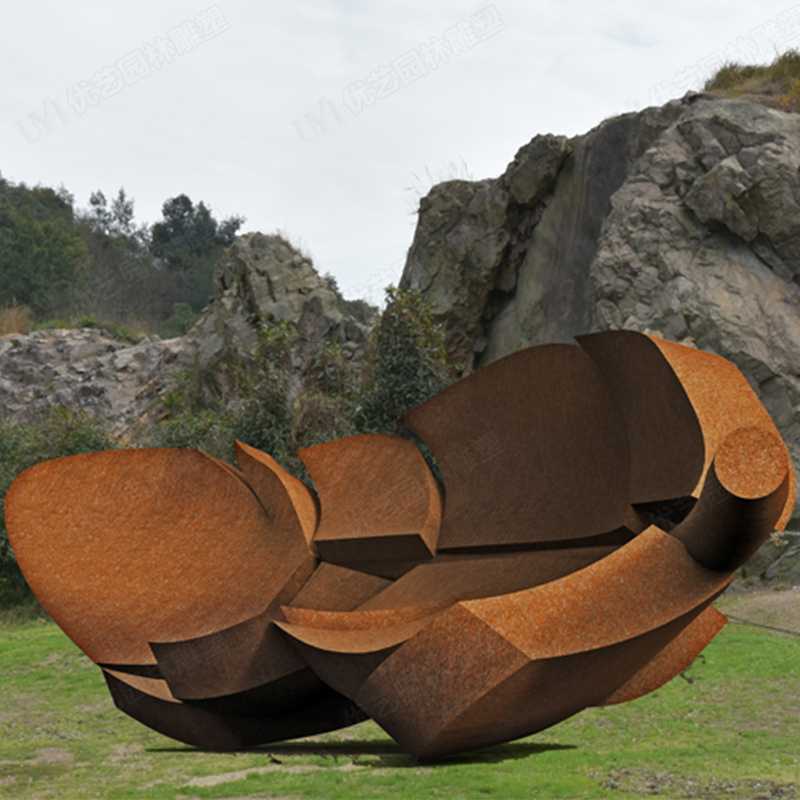 耐候鋼雕塑廠家，耐候鋼樹葉雕塑