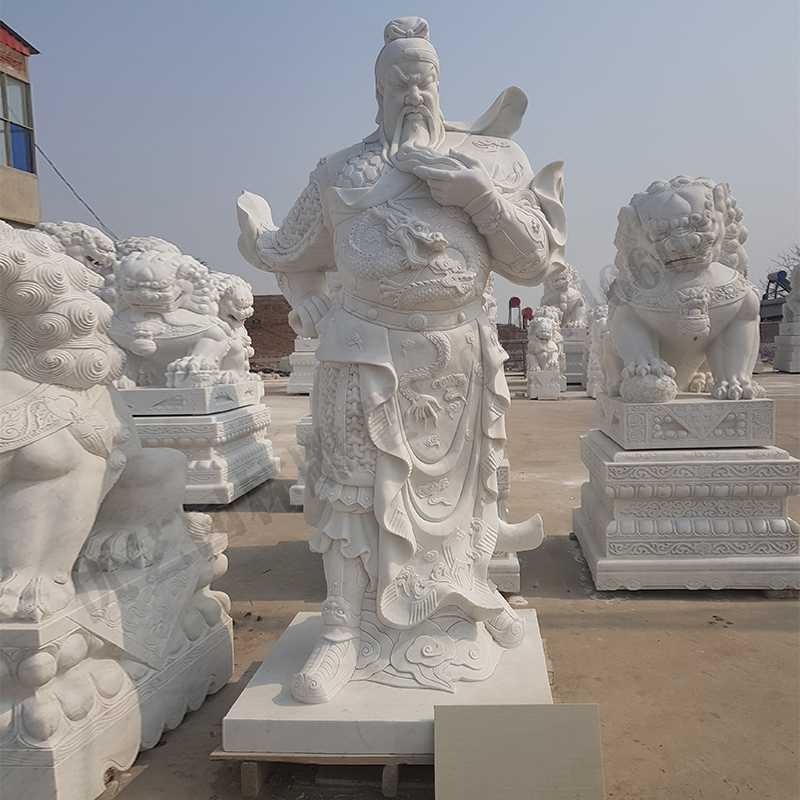 漢白玉關公像，石雕關公像，大理石關公雕像，關羽雕像，河北石雕關公廠家.jpg