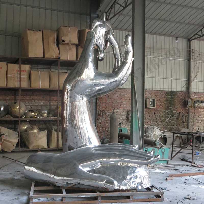 環保不銹鋼雕塑，不銹鋼水滴雕塑，環保主題景觀雕塑