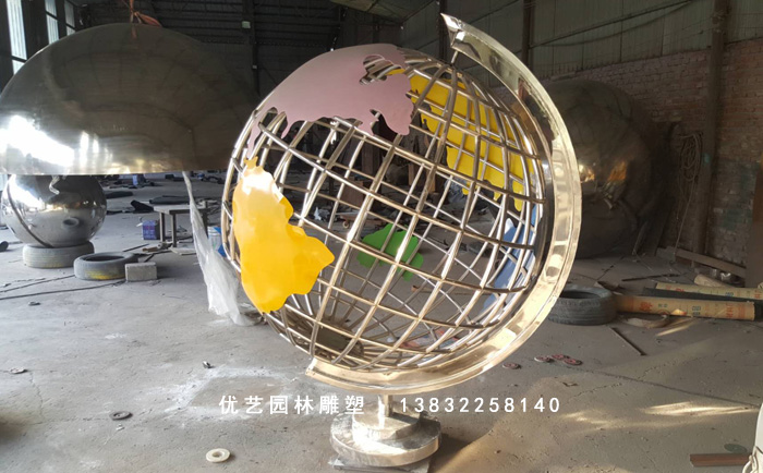 大型校園不銹鋼地球儀雕塑